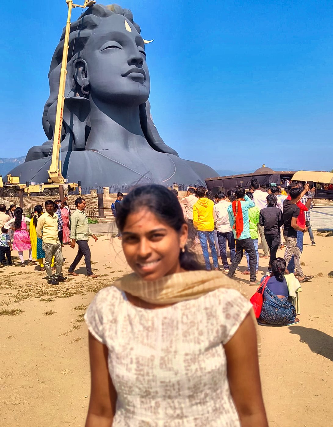 Kaviya at Adiyogi on New Year's day